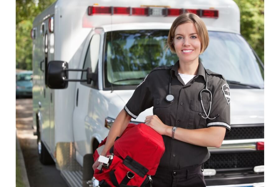 first responder arriving at an emergency